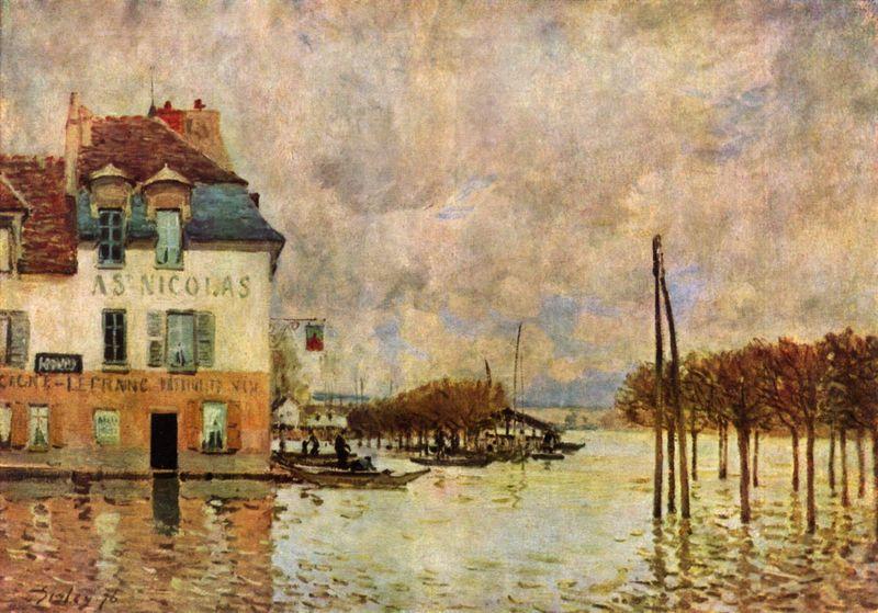 Alfred Sisley L Inondation a Port Marly oil painting picture